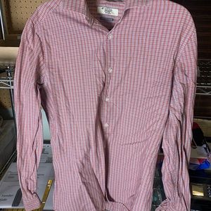 Orange Plaid Button Up -Slim Fit